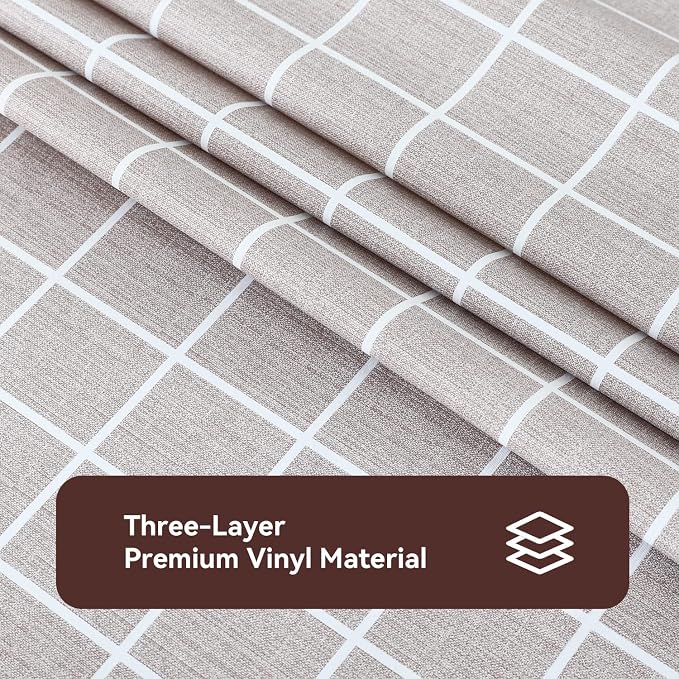 Romanstile Rectangle Vinyl Tablecloth, 100% Waterproof Oil-Proof Checkered - Image 6