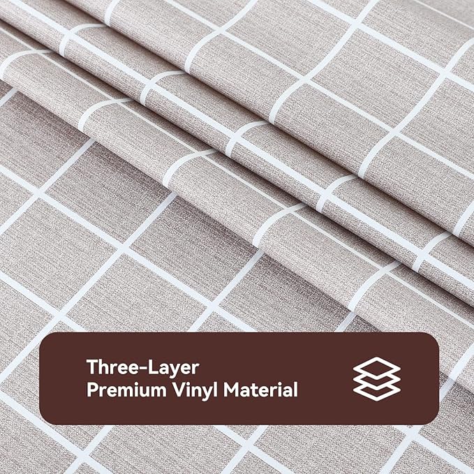 Romanstile Rectangle Vinyl Tablecloth, 100% Waterproof Oil-Proof Checkered - Image 6