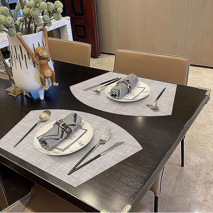 SHACOS Wedge Placemats Set of 8 Woven Vinyl Plastic Placemats - Image 8