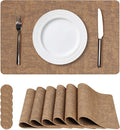 Vinyl Placemats Set of 6, Faux Leather Waterproof and Heat Resistant Place Mats by NCUE