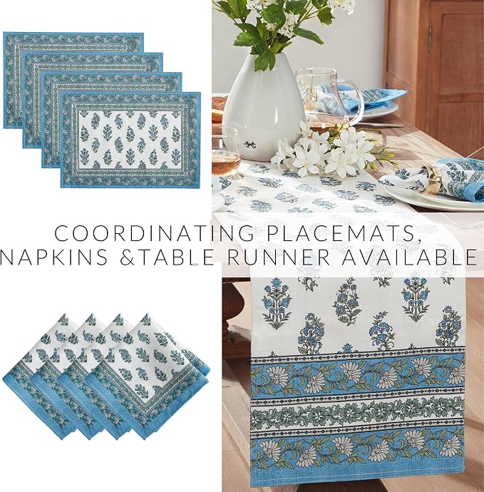 Elrene Home Fashions Tropez Paisley Block Print Coastal Stain & Water Resistant - Image 6
