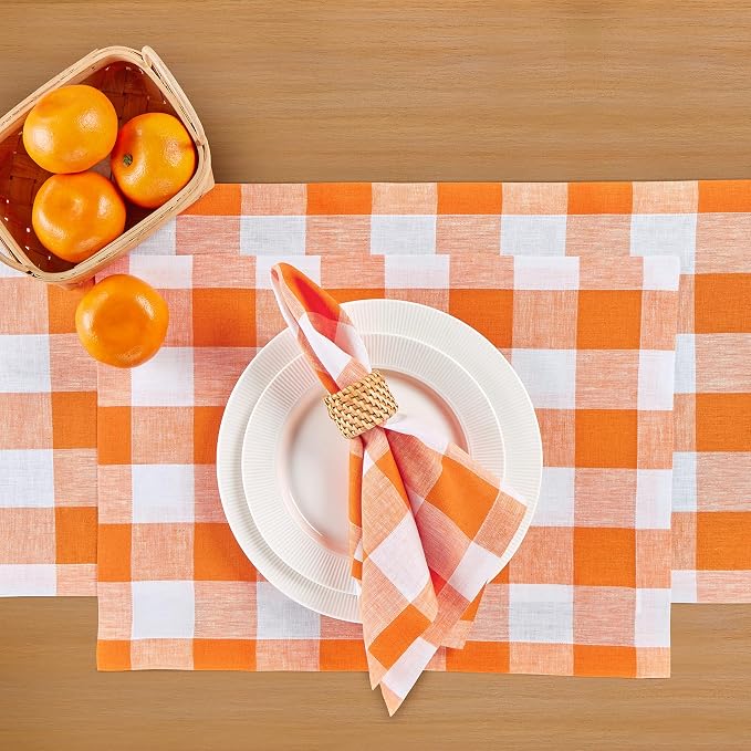 Solino Home Linen Checkered Table Runner 144 Inches Long - Image 3