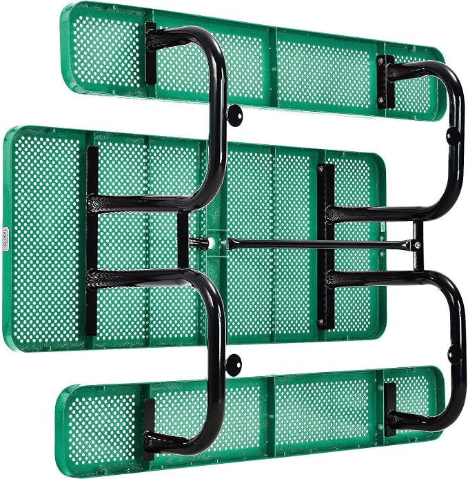 Global Industrial 72" Rectangular Picnic Table, Perforated Metal, Thermoplastic - Image 8
