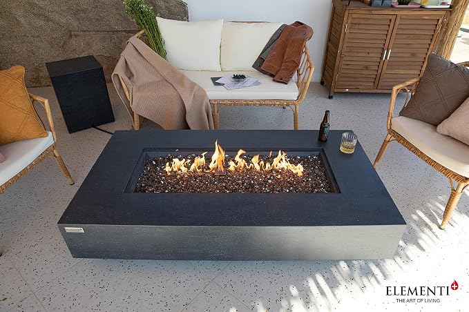 Elementi+ | Positano Gas Fire Pit Cast Concrete 60" Rectangular Fire Table - Image 9