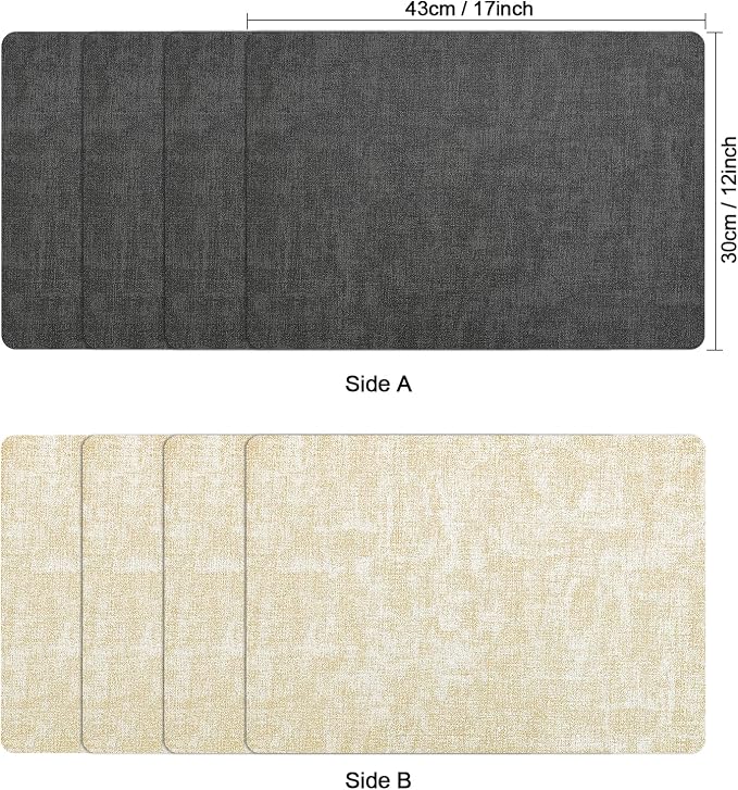 Myir JUN Dual Sided Placemats, Faux Leather Set of 4 - Image 6