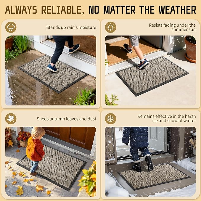 Yimobra Large Door Mat 36x24, All-Weather Waterproof Non-Slip Welcome Matt - Image 5