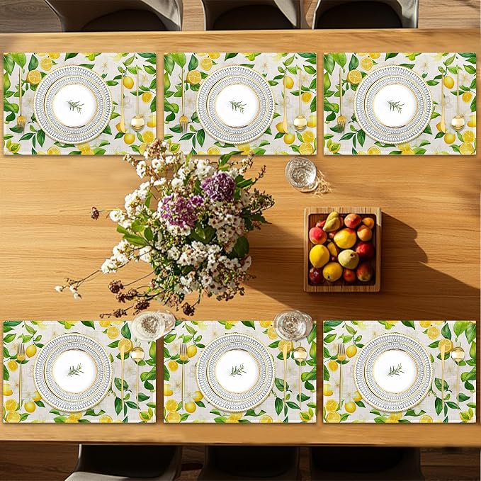 Placemats12x18 Inch, Lemons Flower Placemats - Image 7