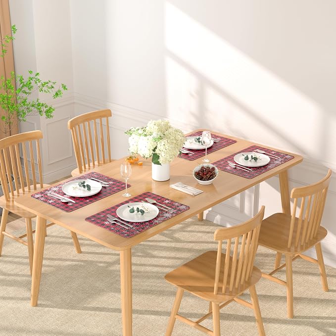 QIYI Christmas Placemats Set of 6, 12x18 Inch Faux Leather Place Mats - Image 7