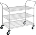 Finnhomy 3-Tier Commercial Grade Rolling Cart, Heavy Duty Utility Cart by Finnhomy