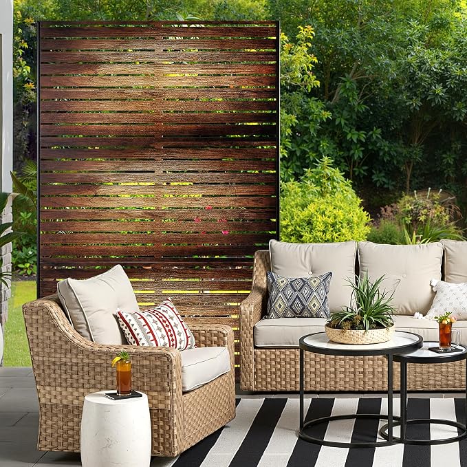 Metal Privacy Screen for Outdoor & Indoor Use, Free Standing Privacy Screen for - Image 7