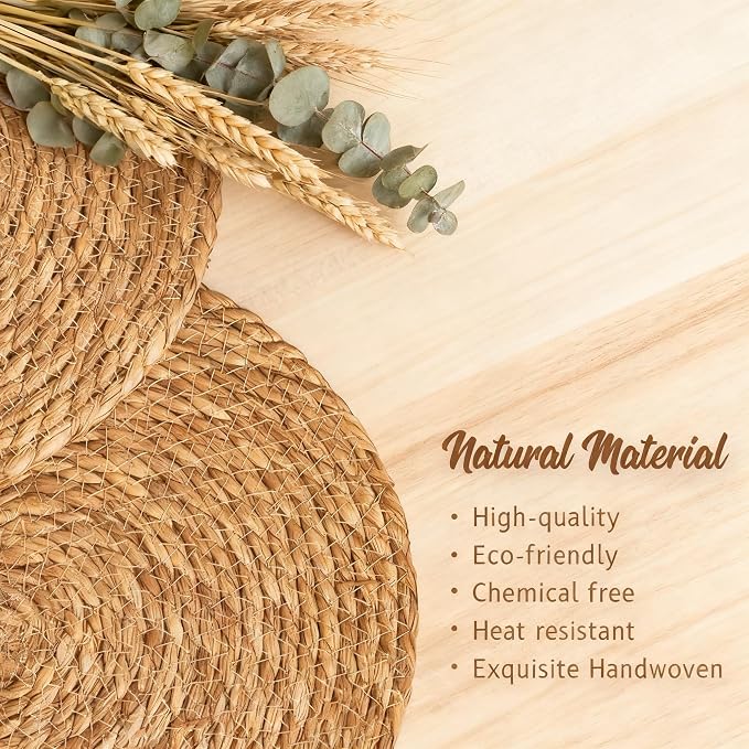 Round Woven Placemats 12 inch Set of 6 - Image 5