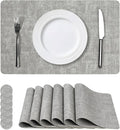 Vinyl Placemats Set of 6, Faux Leather Waterproof and Heat Resistant Place Mats by NCUE