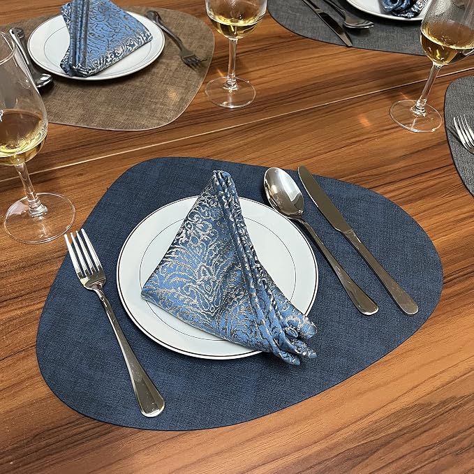 WAZAIGUR Washable Wipeable Waterproof Heat Resistant Faux Leather Placemats Set - Image 7