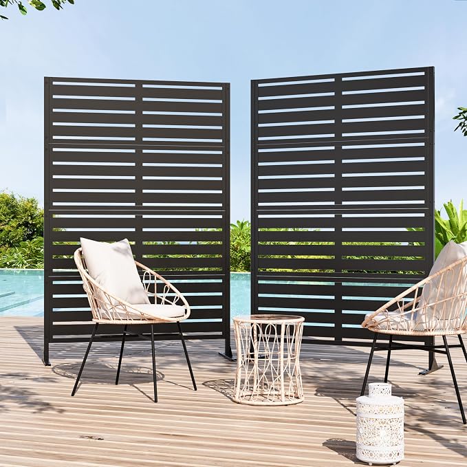 Modern Shade Metal Privacy Screen Outdoor 72" H x 48" W, Stable & Durable by MODERNSHADE