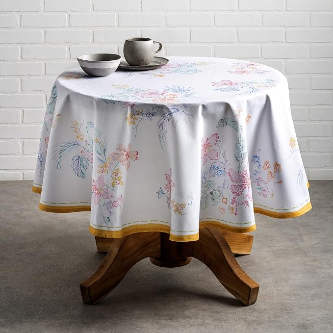 Maison d' Hermine Table Cloth Round Table 100% Cotton 69 Inches Tablecloth - Image 9