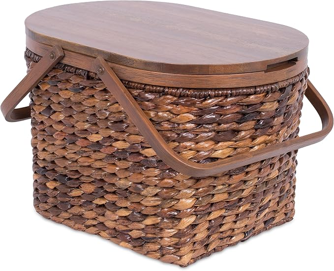 BirdRock Home Seagrass and Abaca Picnic Basket - Image 7