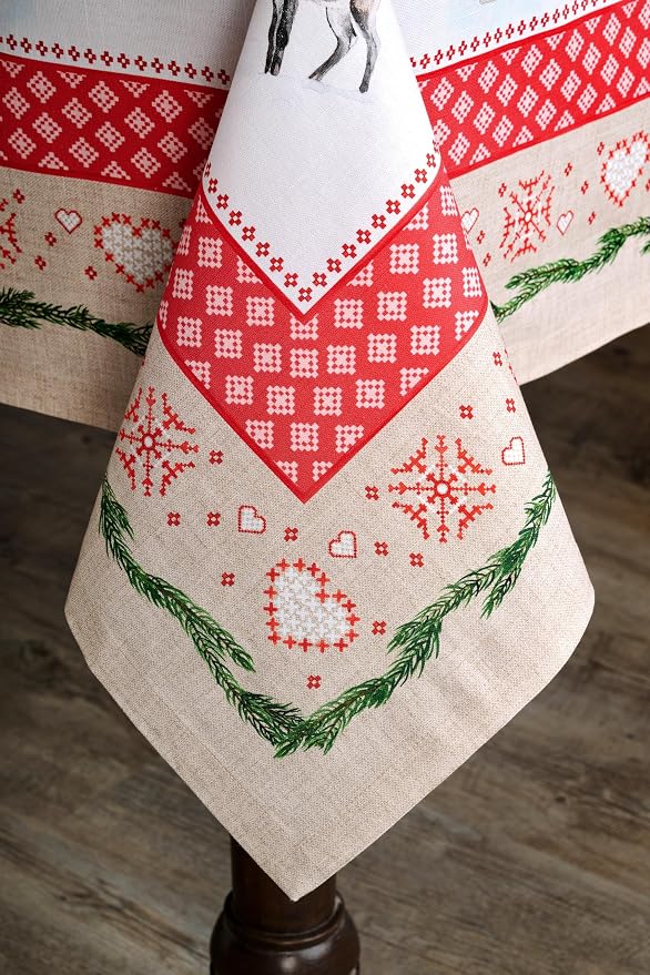 Maison d' Hermine Table Cloth Square Table 100% Cotton 60 x 60 Inches Fall - Image 3