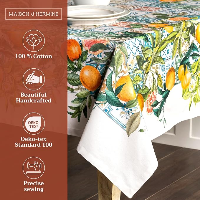 Maison d' Hermine Table Cloth Rectangle Table 100% Cotton 70 x 120 Inches - Image 2