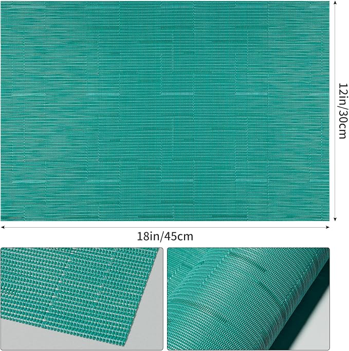 Woven Vinyl Placemats Set of 8 Wipe Clean PVC Heat Resistant Place Mats Durable - Image 7
