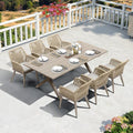 PURPLE LEAF Outdoor Patio Dining Set All-Weather PE Rattan Furniture Set by PURPLELEAF