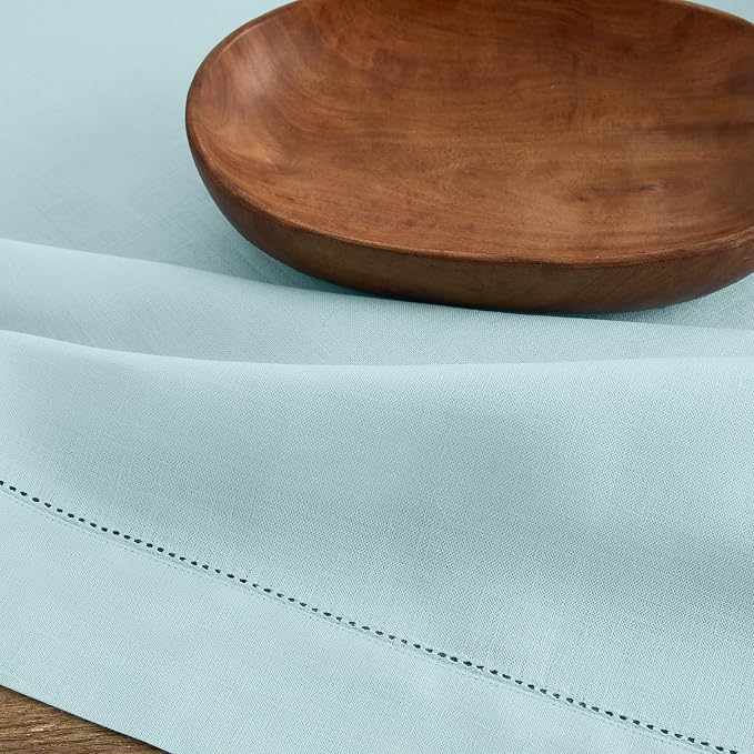 Solino Home Linen Aqua Blue Table Runner 144 Inches Long - Image 9
