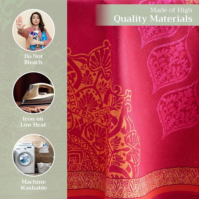 Maison d' Hermine Table Cloth Round Table 100% Cotton 63 Inches Fall Tablecloth - Image 3
