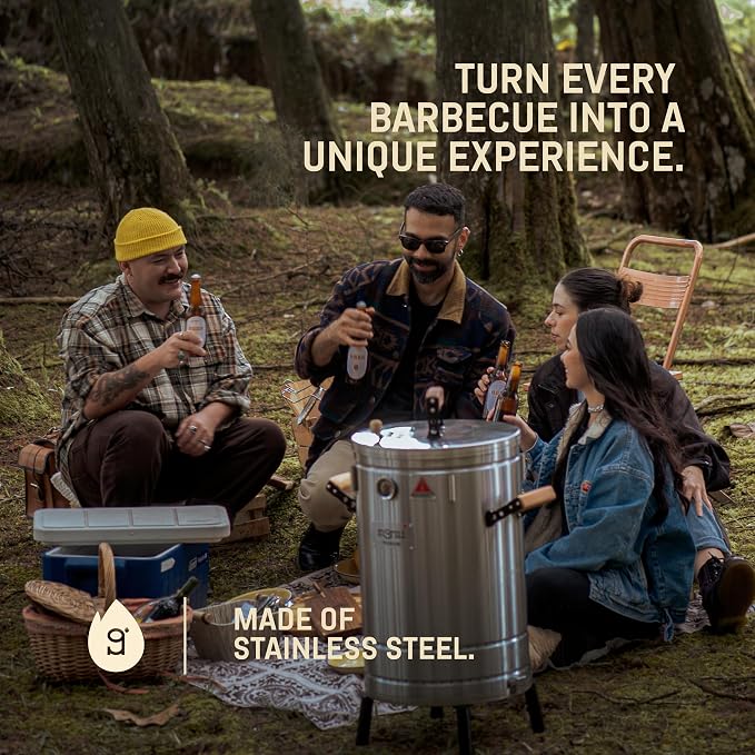 3-in-1 Stainless Steel Smoker Barrel Grill Premium– Portable Charcoal BBQ - Image 8