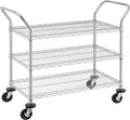 Finnhomy 3-Tier Commercial Grade Rolling Cart, Heavy Duty Utility Cart by Finnhomy