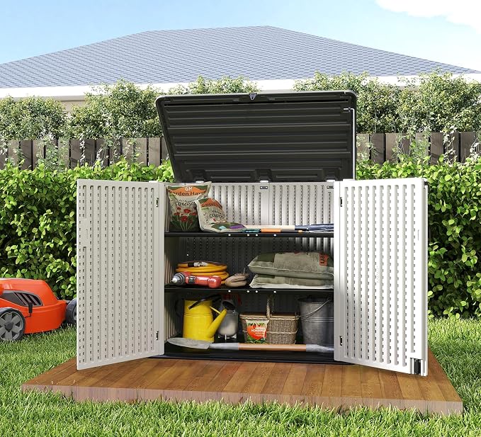 HOMSPARK Storage Shed Weather Resistance, Horizontal Storage Shed - Image 4