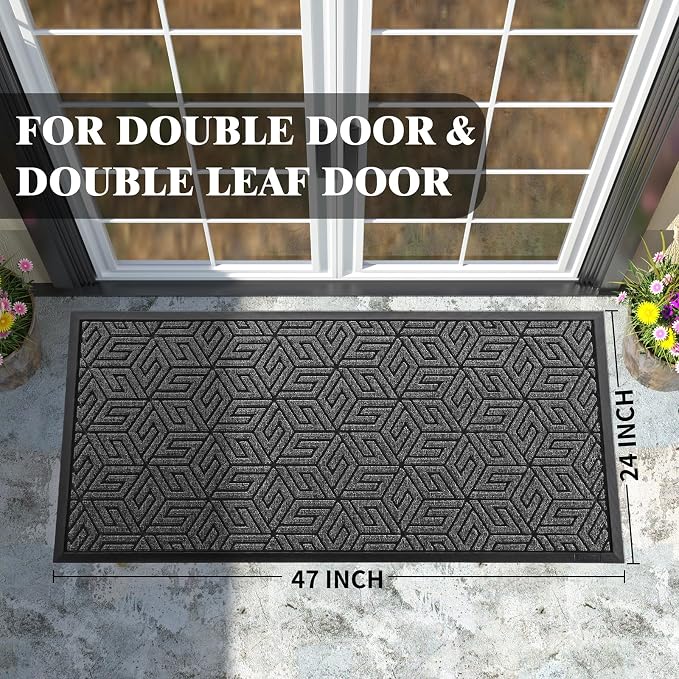 Yimobra Large Door Mat 47x24, All-Weather Waterproof Outdoor Mats - Image 2
