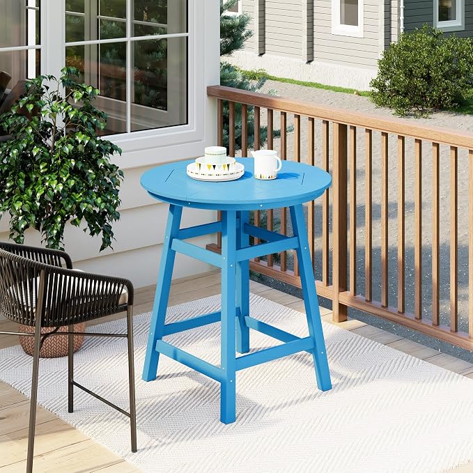 Costaelm Patio Bistro Table, Outdoor Bistro Dining Pub Table - Image 2