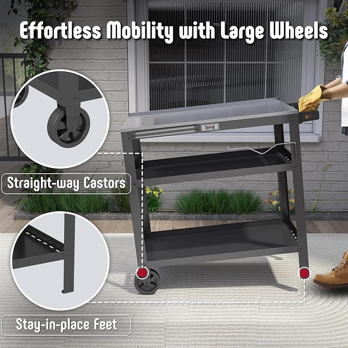 31.5"x18" Outdoor Grill Cart - Image 7