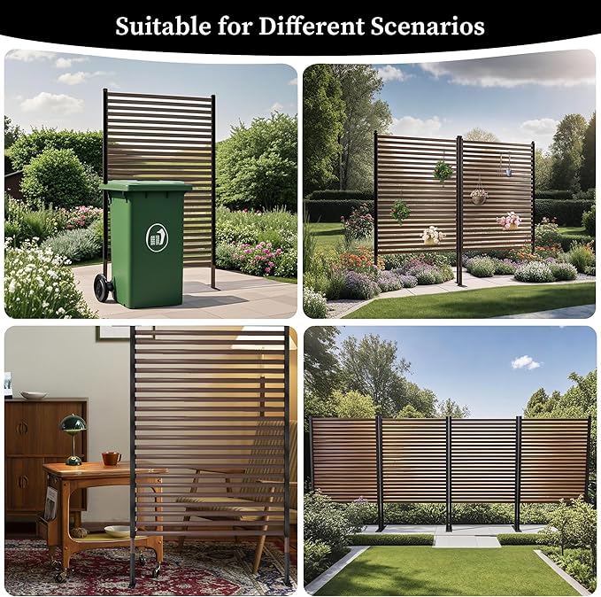 Outdoor 3FT x 6FT Metal Privacy Screen, Privacy Fence Panels - Image 6