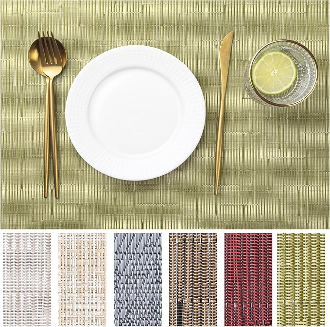 LEXMORE Placemats Set of 4 Vinyl/Plastic Woven Place Mats by lexmore