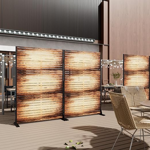 Casaphoria 72" H x 47" W Metal Outdoor Privacy Screen, Freestanding Decorative - Image 4