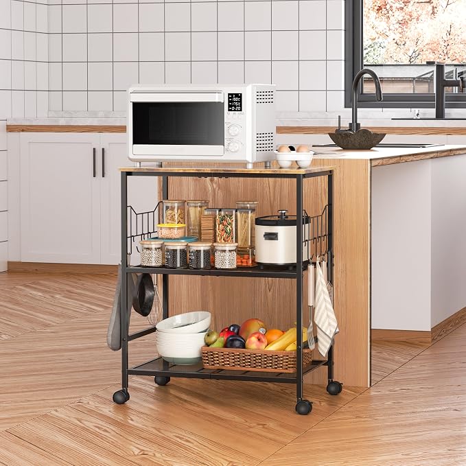Rolling Kitchen Microwave Cart - Image 8