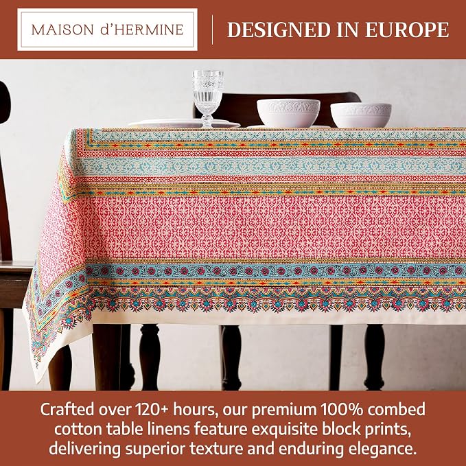 Maison d' Hermine Premium Table Cloth Rectangle Table 100% Combed Cotton 108 x - Image 3