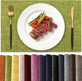 KXN Placemats Set of 6, Dual-Layer Thickened Faux Linen Table Mats, Heat by Homepage