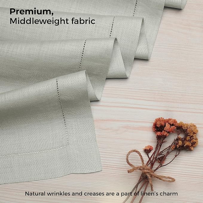 D'Moksha Homes Linen Silver Grey Table Runner 60 Inches - Image 4