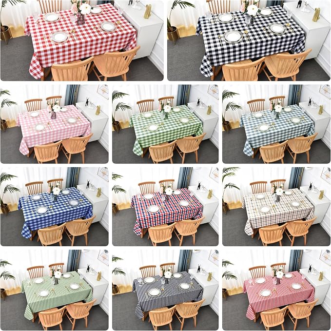 Classic Gingham Plaid Tablecloth Fabric - Image 7