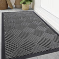 Smiry Front Door Mat Outside Entrance, Heavy Duty Outdoor Indoor Natural Rubber by Smiry