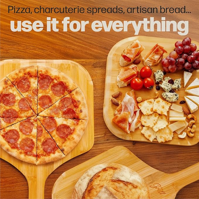 HANS GRILL Wooden Pizza Peel 12 Inch - Image 9