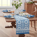 Elrene Home Fashions Vietri Medallion Blue Coastal Block Print Stain & Water by ElreneHomeFashions
