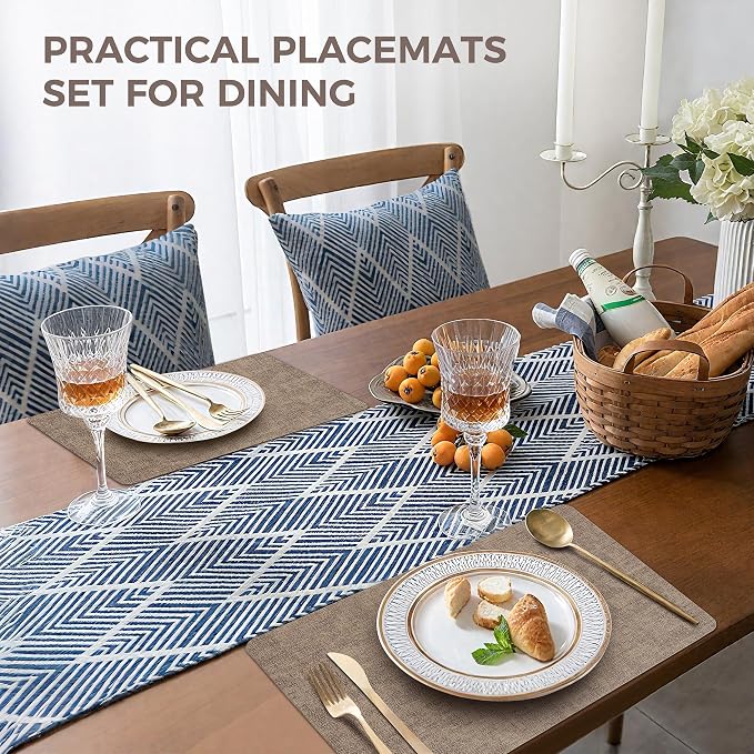 Vinyl Placemats Set of 12, Faux Leather Waterproof and Heat Resistant Place Mats - Image 5