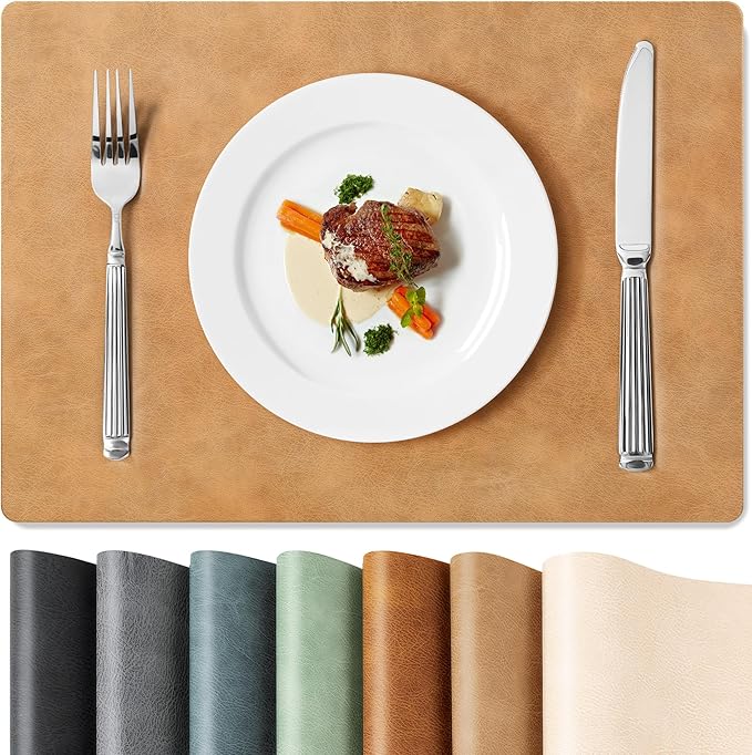 Roxifina Faux Leather Placemats Set of 4 by Unknown