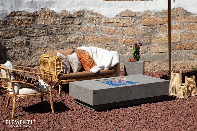 Elementi+ | Monte Carlo Gas Fire Pit Cast Concrete 60" Rectangular Fire Table - Image 6