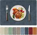 Faux Leather Heat Resistant Placemats Set of 8 – Waterproof Oilproof Wipeable by Unknown