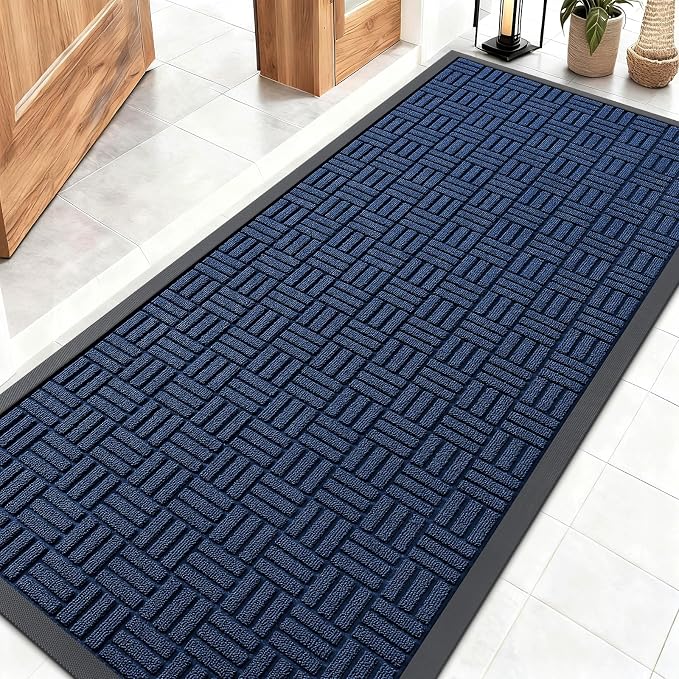 OLANLY Front Door Mat Outside Entrance 59x23, Heavy Duty Sturdy Natural Rubber by OLANLY