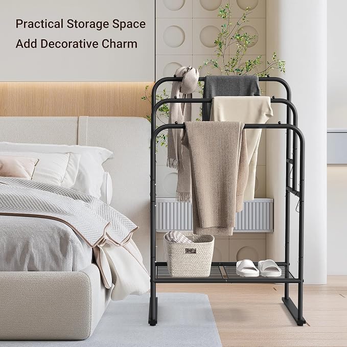 ELYKEN 40'' Tall Standing Towel Racks, 3 Tier Towel Drying Rack Outdoor - Image 7