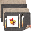 Myir JUN Placemats Dual Sided, Faux Leather Place Mats Set of 4 Indoor Placemat by MyirJUN